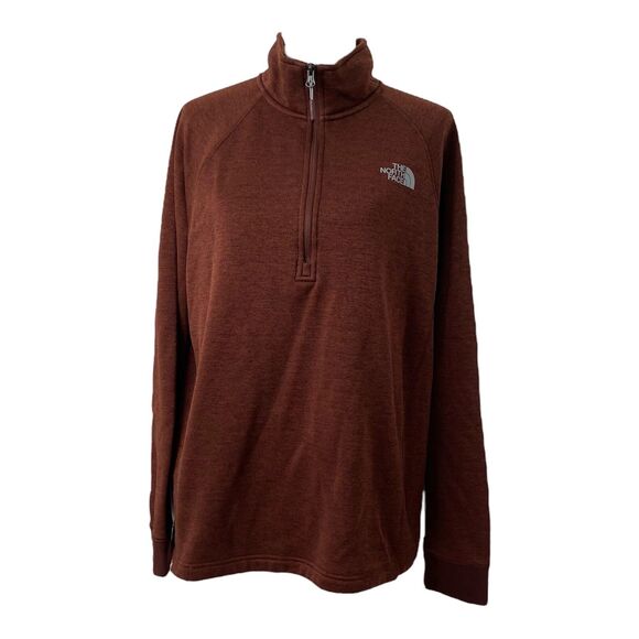 Men’s Large Sweatshirt The North Face Burnt Sienna Long Sleeve Quarter Zip - Picture 1 of 10